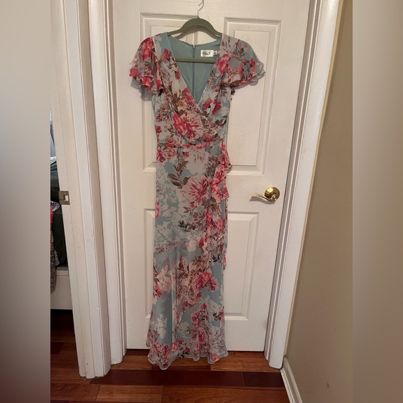 Eliza J Dresses & Skirts - Eliza J Blue and Pink Floral Maxi Dress